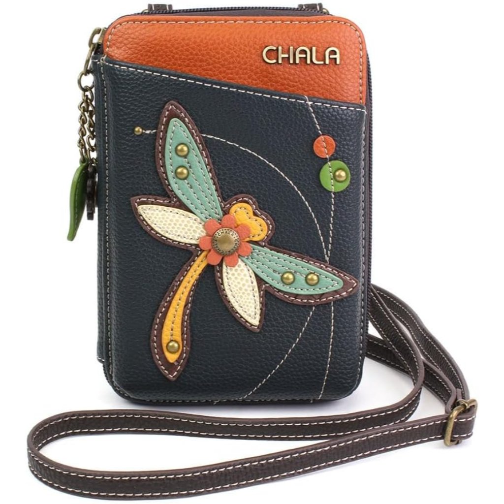 Wallet Crossbody Cell Phone Purse - Women Faux Leather Multicolor Handbag With A